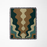 Rays Cotton Blend Blanket Throw in Teal, full view