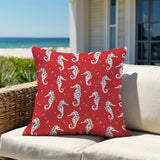 Barnon Seahorse Square Indoor/Outdoor Throw Pillow