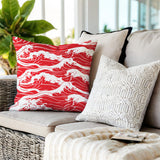 Copley Ocean Waves Lumbar Indoor/Outdoor Throw Pillow