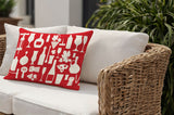 Hyatt Wine And Lumbar Indoor/Outdoor Throw Pillow