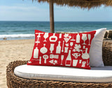 Hyatt Wine And Lumbar Indoor/Outdoor Throw Pillow