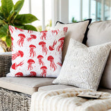 Octavian Jellyfish Square Indoor/Outdoor Throw Pillow