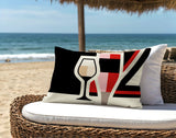 Winefield Wine Bottle Lumbar Indoor/Outdoor Throw Pillow