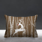 Reindeer Animal Reversible Indoor/Outdoor Rectangular Pillow