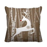 Reindeer Animal Reversible Indoor/Outdoor Square Pillow