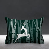 Reindeer Animal Reversible Indoor/Outdoor Rectangular Pillow