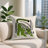 Remo Tiger Reversible Indoor/Outdoor Square Pillow in Chartreuse - Size 20x20