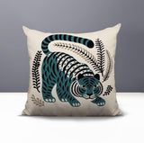 Remo Tiger Reversible Indoor/Outdoor Square Pillow in Emerald - Size 20x20