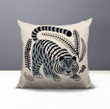 Remo Tiger Reversible Indoor/Outdoor Square Pillow in Gray - Size 20x20
