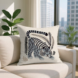Remo Tiger Reversible Indoor/Outdoor Square Pillow in Gray - Size 20x20