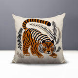 Remo Tiger Reversible Indoor/Outdoor Square Pillow in Orange - Size 20x20