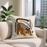 Remo Tiger Reversible Indoor/Outdoor Square Pillow in Orange - Size 20x20