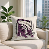 Remo Tiger Reversible Indoor/Outdoor Square Pillow in Purple - Size 20x20