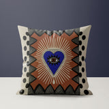 Rento Microsuede Square Pillow in Brown/Gray/Blue/Beige - Size 16x16