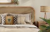 Rento Microsuede Rectangular Pillow in Brown/Green/Yellow/Beige - Size 20x14