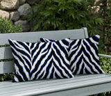 Rio Zebra Print Indoor/Outdoor Reversible Rectangular Pillow