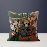 Rocha Microsuede Square Pillow in Brown/Black/Green/Beige - Size 16x16