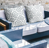 Rounda Geometric Reversible Indoor/Outdoor Square Pillow