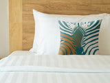 Salie Zebra Faux Suede Square Indoor Pillow in Amber Flame - Size 16x16