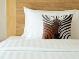 Salie Zebra Faux Suede Square Indoor Pillow in Emberwood - Size 18x18