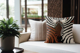 Salie Zebra Faux Suede Square Indoor Pillow in Emberwood - Size 18x18