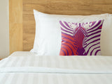 Salie Zebra Faux Suede Square Indoor Pillow in Orchid Glow - Size 20x20