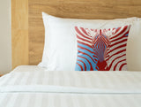 Salie Zebra Faux Suede Square Indoor Pillow in Raspberry Pop - Size 18x18