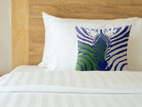 Salie Zebra Faux Suede Square Indoor Pillow in Royal Azure - Size 18x18