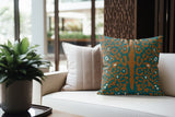 Sani Cheetah Print Faux Suede Square Indoor Pillow in Amber Flame - Size 20x20
