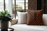 Sasha Zebra Print Faux Suede Square Indoor Pillow in Emberwood - Size 16x16