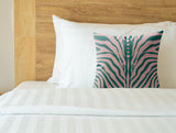 Sasha Zebra Print Faux Suede Square Indoor Pillow in Gemstone Glow - Size 18x18