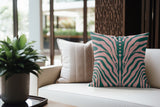 Sasha Zebra Print Faux Suede Square Indoor Pillow in Gemstone Glow - Size 18x18