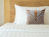 Sasha Zebra Print Faux Suede Square Indoor Pillow in Lavender Latte - Size 20x20