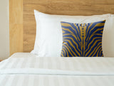 Sasha Zebra Print Faux Suede Square Indoor Pillow in Midnight Royal - Size 16x16