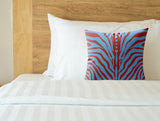 Sasha Zebra Print Faux Suede Square Indoor Pillow in Raspberry Pop - Size 16x16