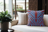 Sasha Zebra Print Faux Suede Square Indoor Pillow in Raspberry Pop - Size 16x16