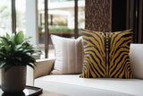 Sasha Zebra Print Faux Suede Square Indoor Pillow in Stormwood - Size 18x18