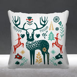 SCANDINAVIANDEER Animal Reversible Indoor/Outdoor Square Pillow