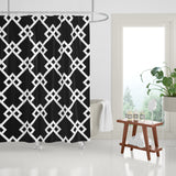 Seabrook Geometric Shower Curtain in Black