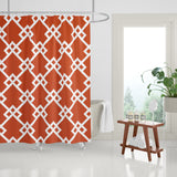 Seabrook Geometric Shower Curtain in Burnt Orange