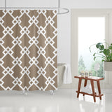 Seabrook Geometric Shower Curtain in Latte