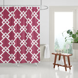 Seabrook Geometric Shower Curtain in Magenta