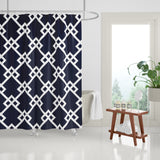 Seabrook Geometric Shower Curtain in Night Navy