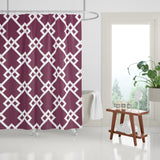 Seabrook Geometric Shower Curtain in Plum