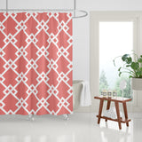 Seabrook Geometric Shower Curtain in Salmon