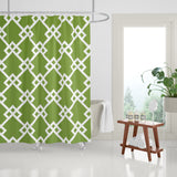 Seabrook Geometric Shower Curtain in Spring Green