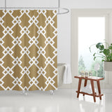 Seabrook Geometric Shower Curtain in Tan