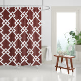 Seabrook Geometric Shower Curtain in Terracotta