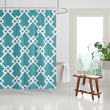 Seabrook Geometric Shower Curtain in Turquoise