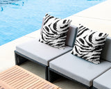 Seppo Zebra Print Indoor/Outdoor Reversible Square Pillow